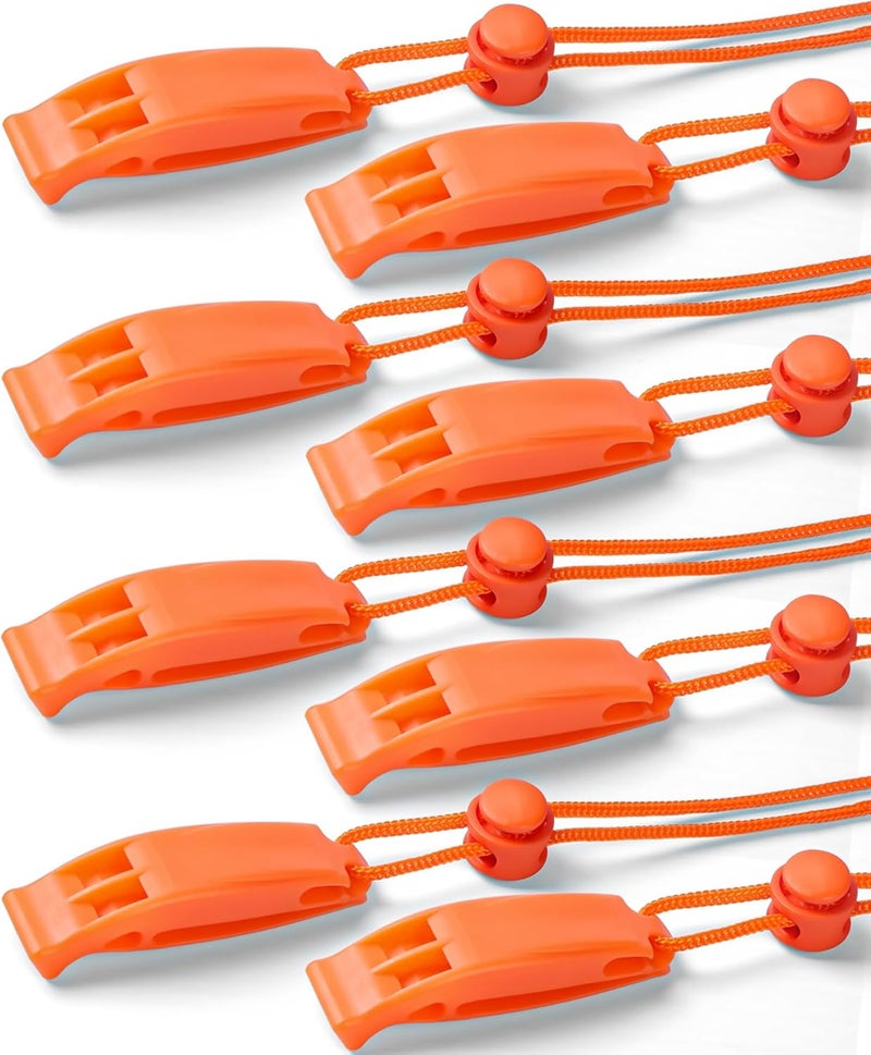 2-Pack Whistle Emergency Safety with Lanyards - High Decibel Survival Whistle for Life Jackets, Boating, Kayaking, Hiking, Hunting & Rescue